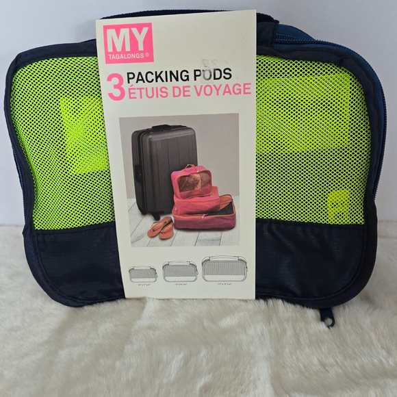MY TAGALONGS Handbags - Women's MY TAGALONGS One Size 3-Piece Packing Pods Neon Green Navy Blue